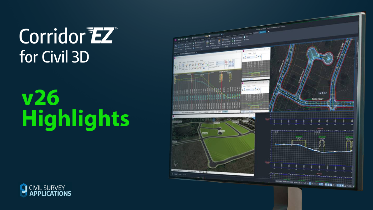 New Corridor EZ For Civil 3D V26 Highlights