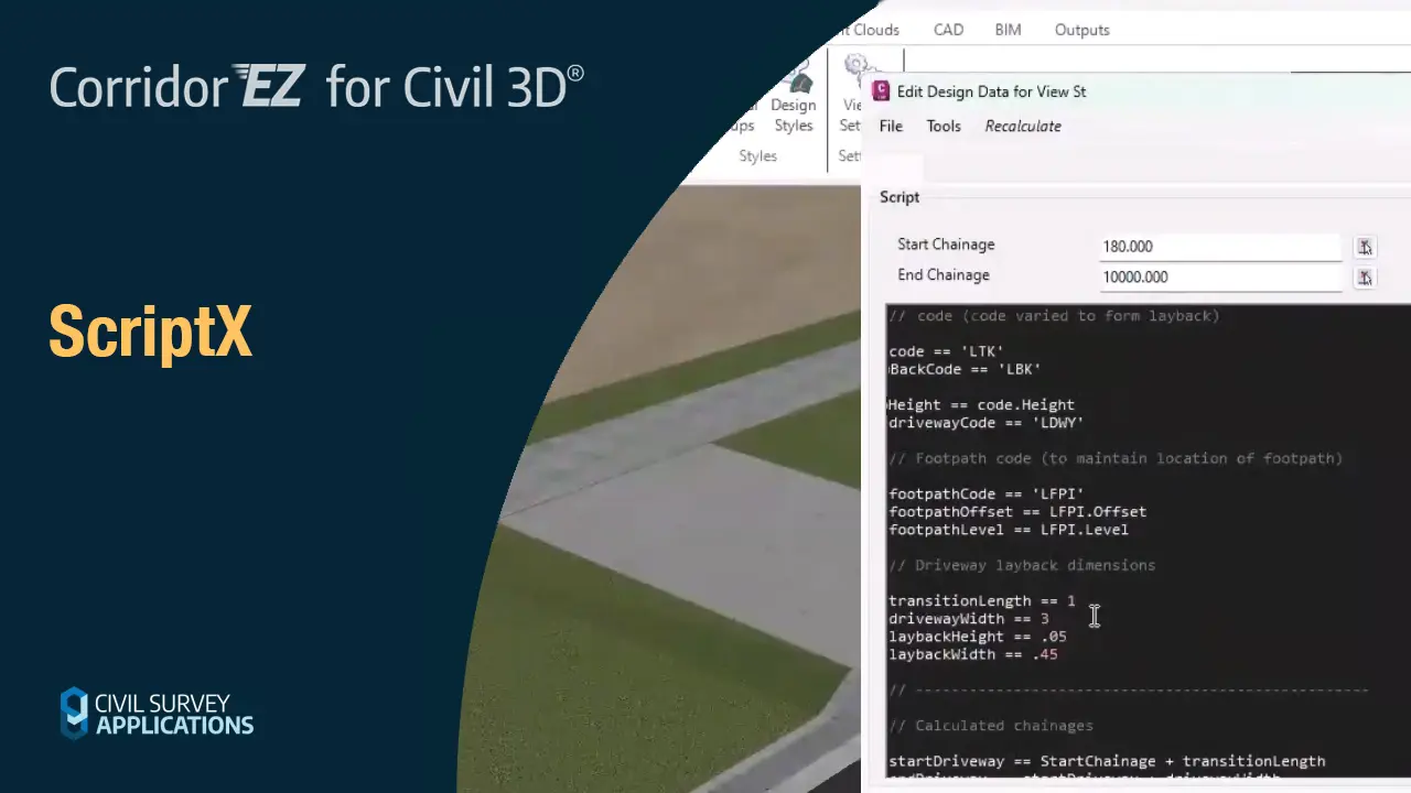 ScriptX - Corridor EZ for Civil 3D